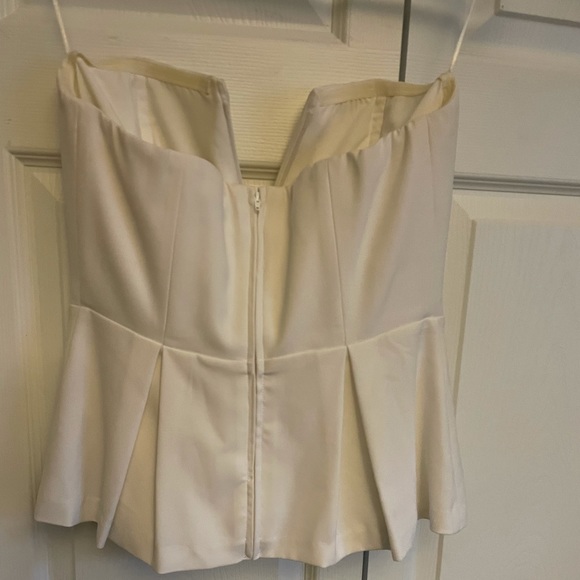 White strapless peplum bustier - Picture 3 of 4